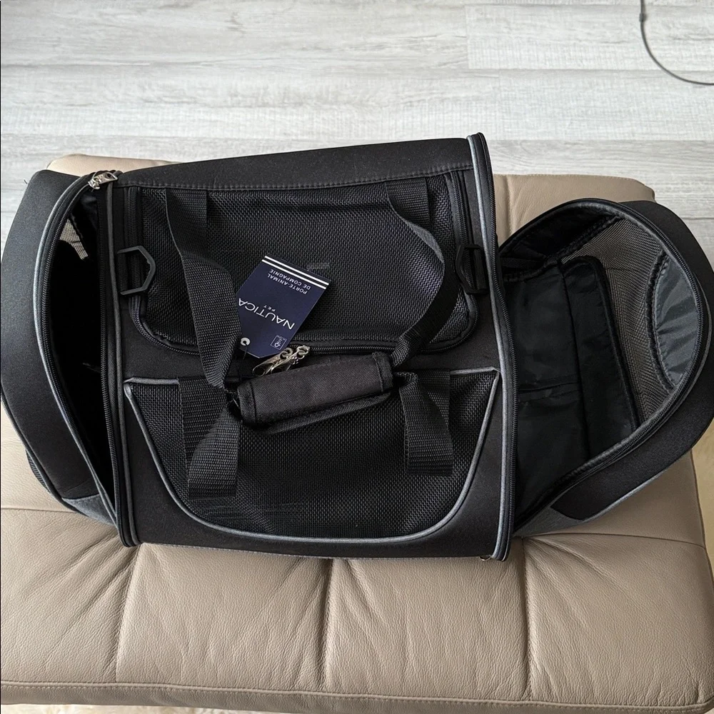 Nautica Black and Gray Duffel Bag